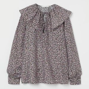 H&M Maternity Floral Ruffle Blouse XS
